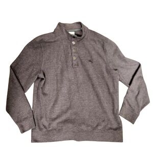 Tommy Bahama Sweater Mens Extra Large Purple Quarter Button Pullover Casual Knit